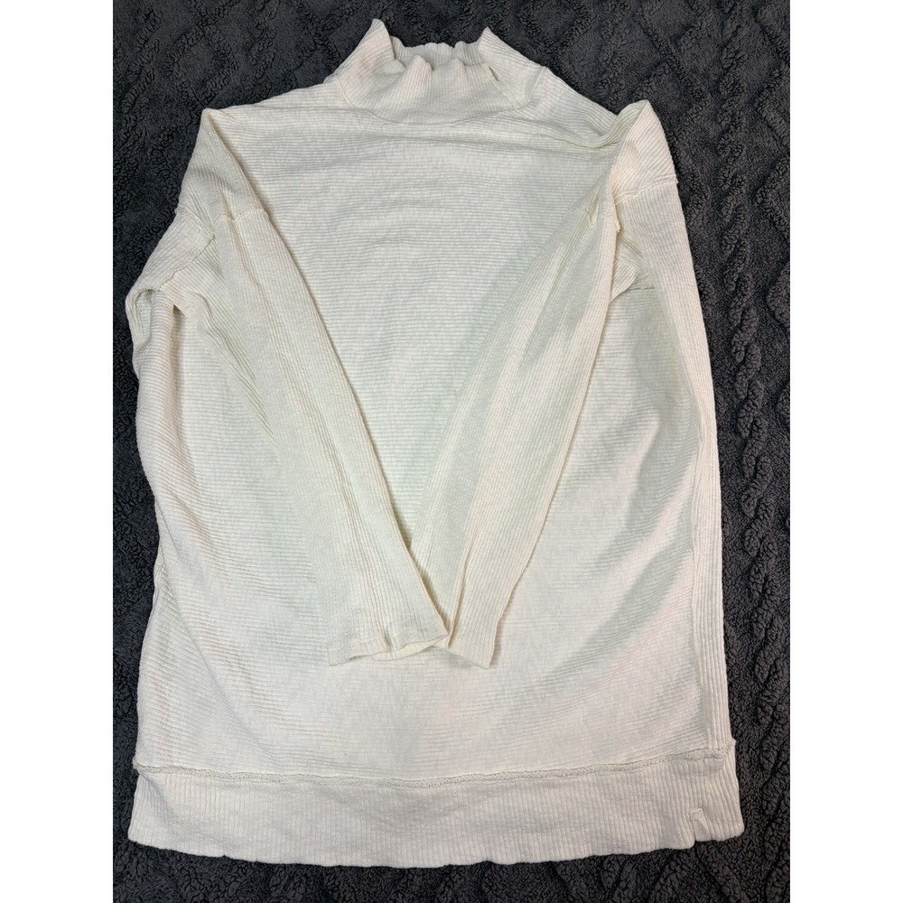 We The Free Thermal Top Womens Large Cream Thumbhole Slouchy Pullover